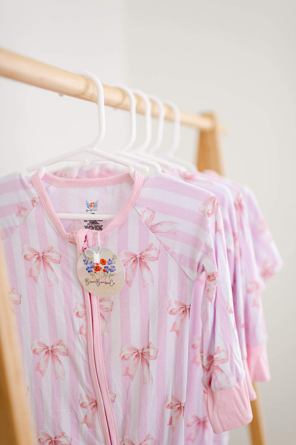 Pink Bows and Stripes Zippy