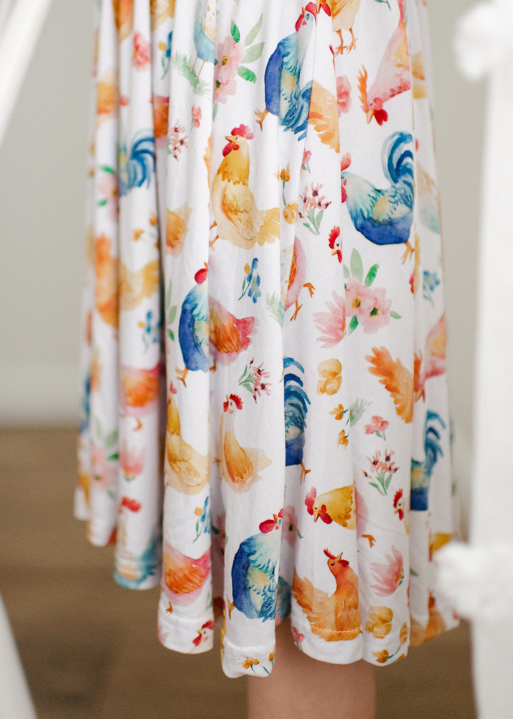 Rainbow Chicken Twirl Dress with Shorts