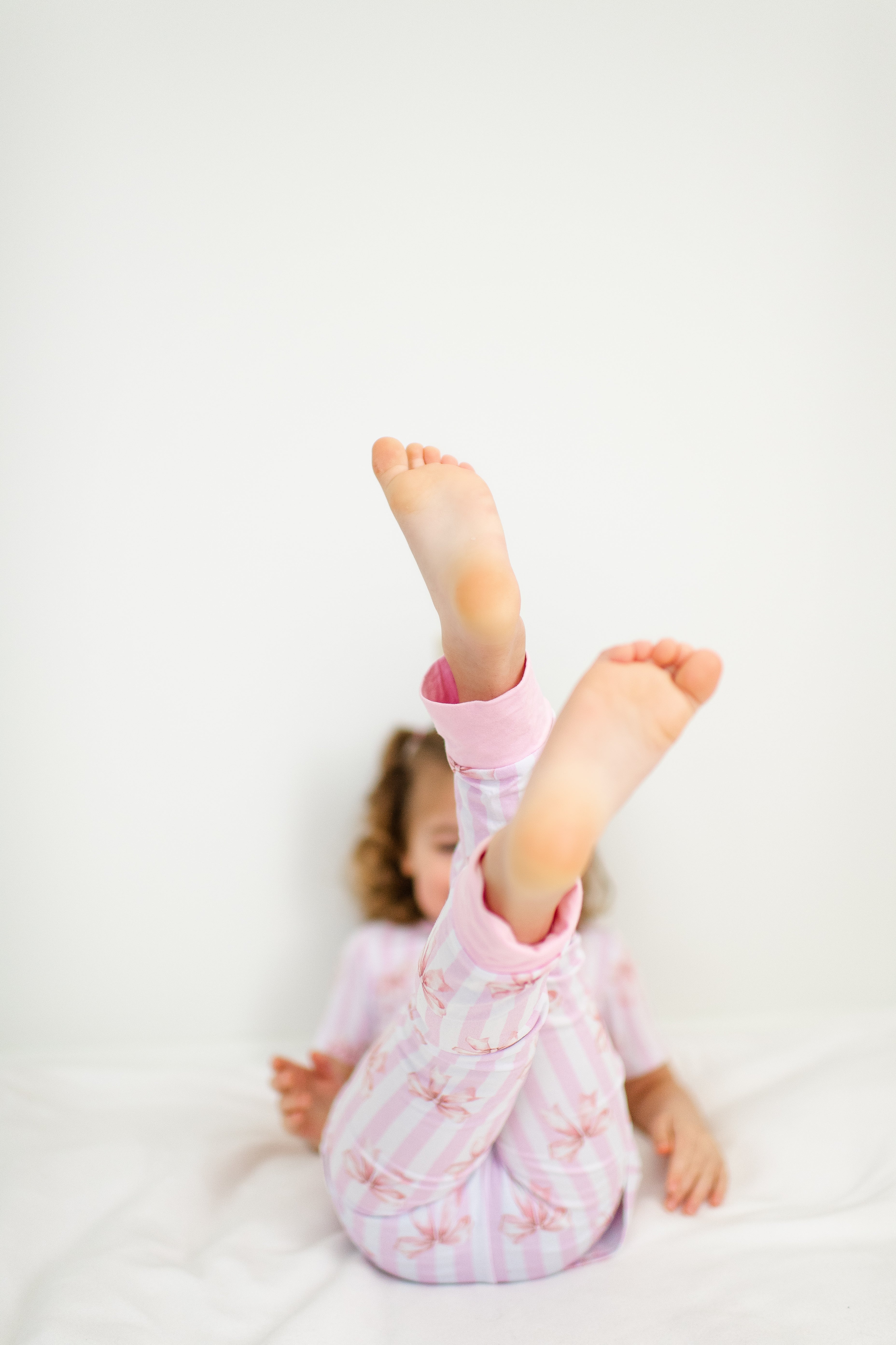 Pink Bow with Stripes Two Piece Set