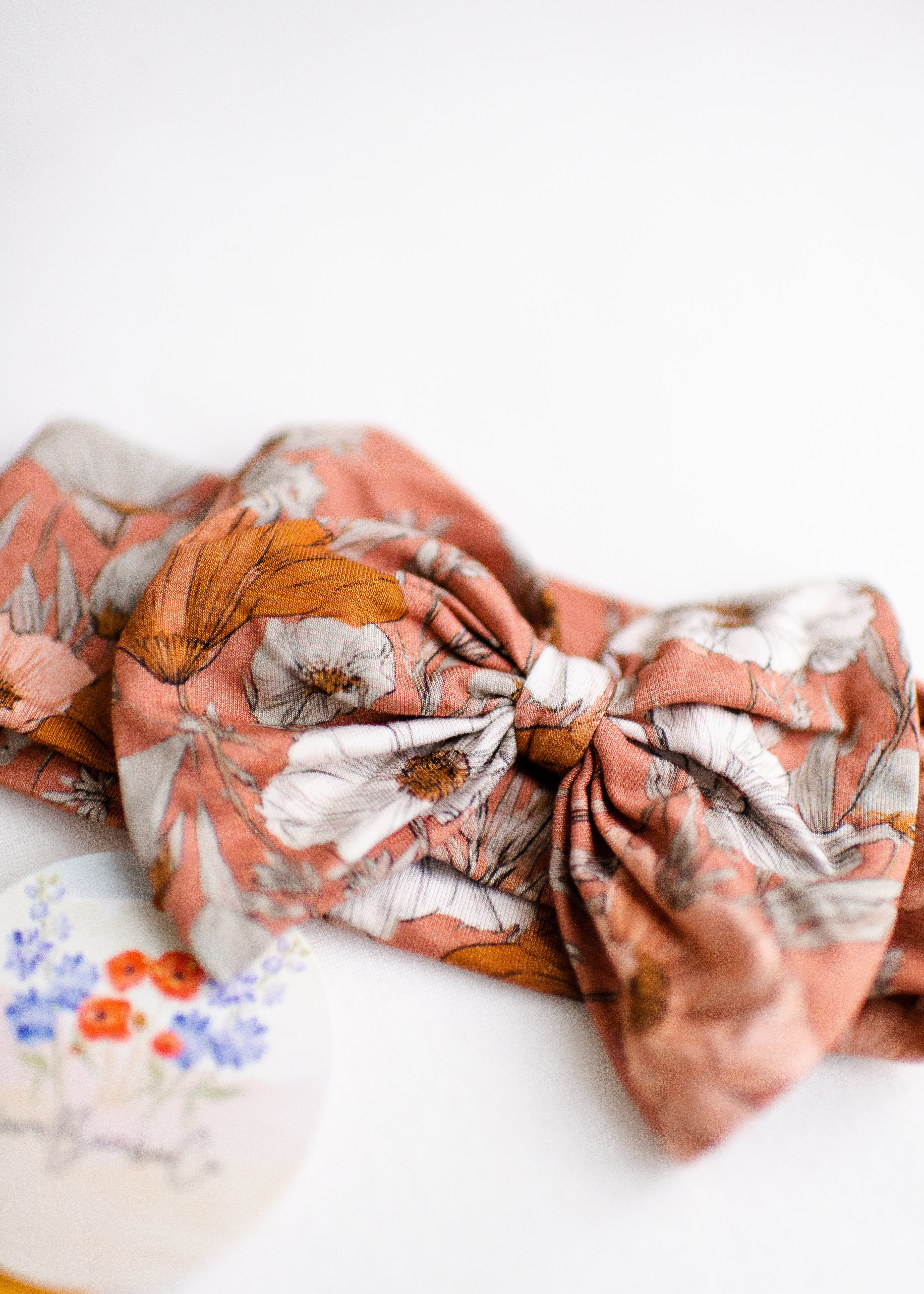 Rusty Floral Bow Headband