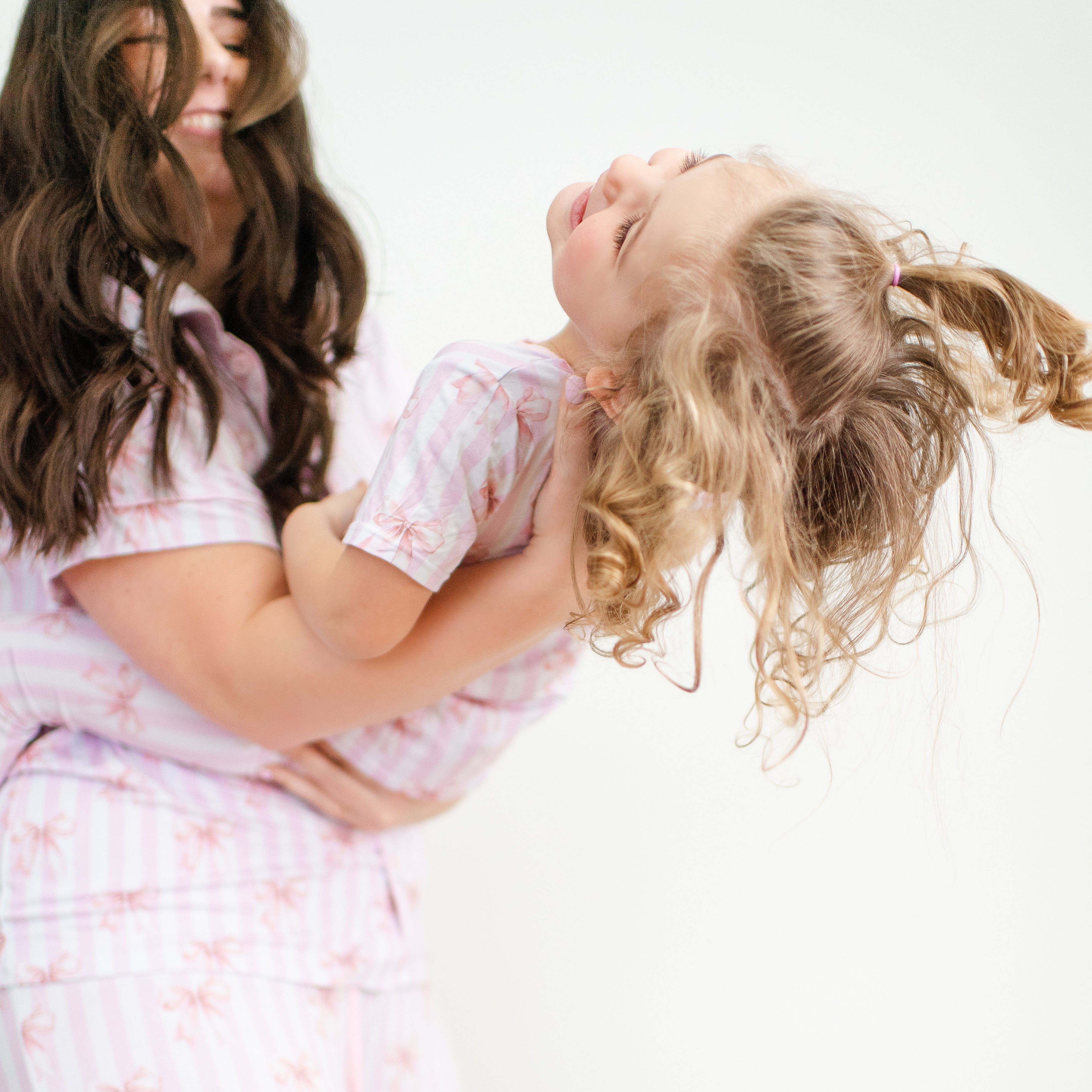 Pink Bow with Stripes Two Piece Set
